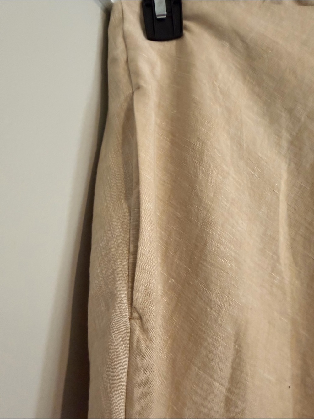 Haven Well Within Linen Wrap Midi Skirt Organic Cotton Oatmeal Cream Like New - Picture 6 of 8